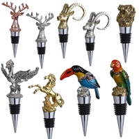 Painted Enamel Beast Head Wine Stopper Sealed Wine Cap Bottle Plug Home Bar Tool Wine Cork Accessory Wedding Gift Party Souvenir