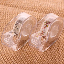 Portable Paper Tape Cutter 1.5CM Hand Tape Holder Storage Cutting Seat Cute Tape Dispenser Washi Tape Holder