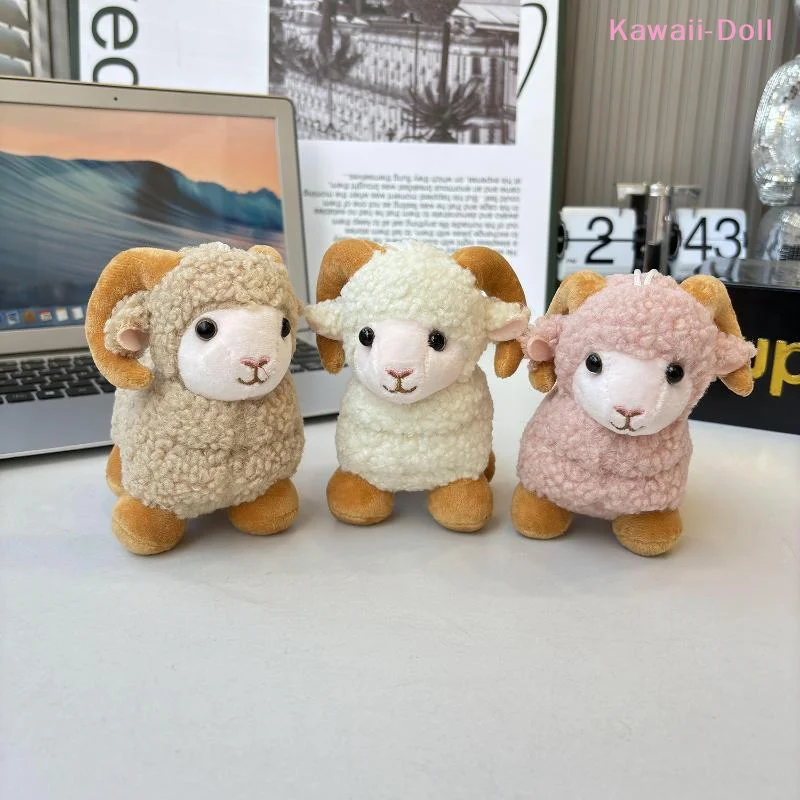 [DO]13cm Cute Mini Fluffy Sheep Plush Pendant With Suction Cup Soft Touch For Backpack Decor Gifts[DO] - view 3