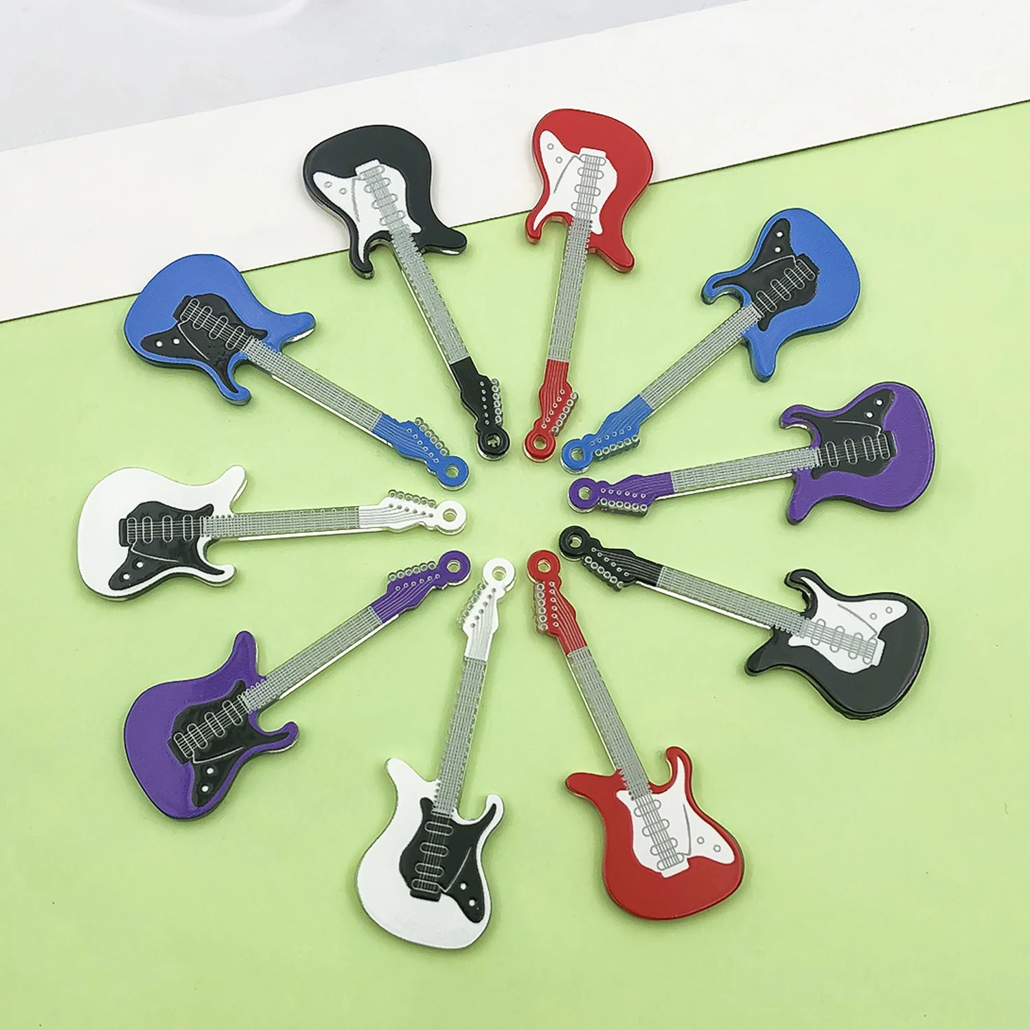 10pcs Gothic Guitar Charms Acr - Musical Instrument Manufacturers 评论和价格