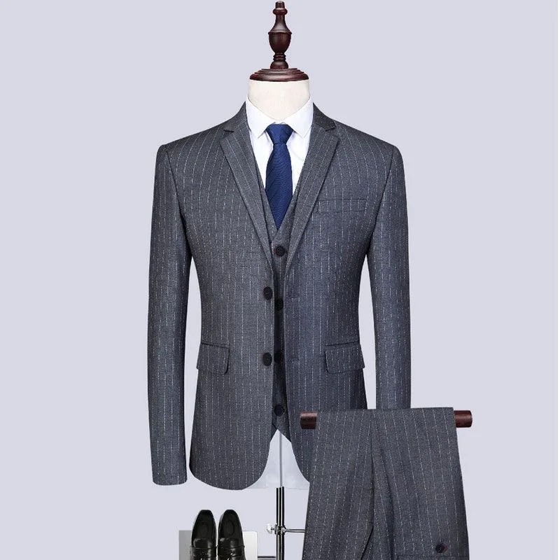 

Dress banquet host performance high-end suede suit British style slim suit