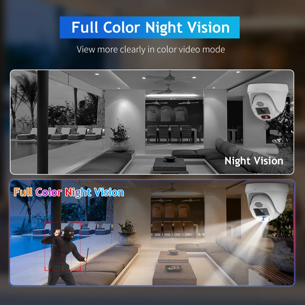 for H.265 8CH 4K Full Color Night Vision Wireless Dome cctv Camera Poe NVR Kit Two Way Audio 8MP Poe Home Security Camera System