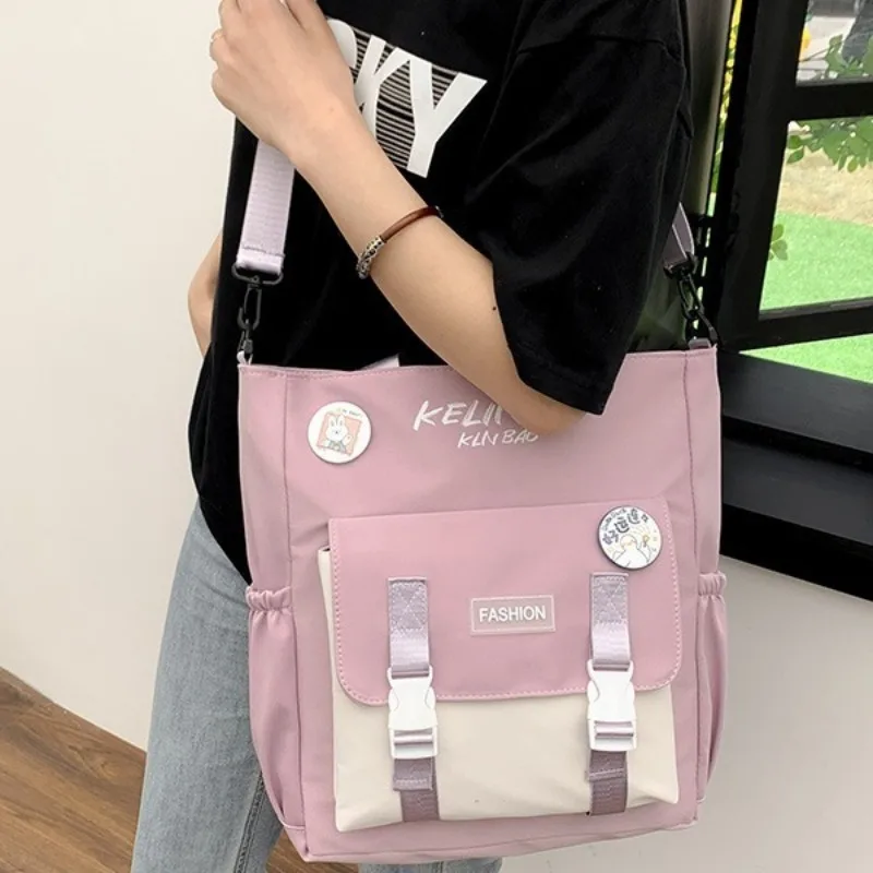 حقيبة مدرسية أنثى موري نظام حقيبة كتف الطلاب حقيبة قماش قنب جديدة بسيطة حقيبة كروسبودي سعة كبيرة تحميل كتاب حقيبة يد