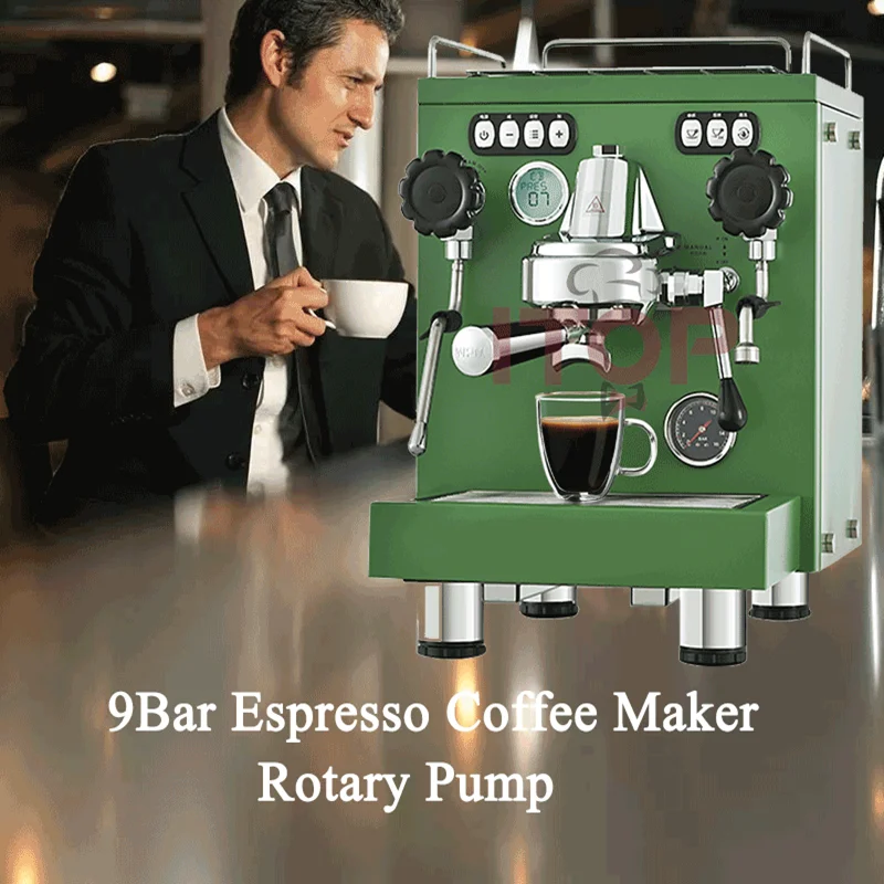 ITOP 9Bar Espresso Semi-automatic Coffee Maker 0.8L Boiler with 2 Heating Block PID Stable Gear Rotary Pump Extraction Coffee