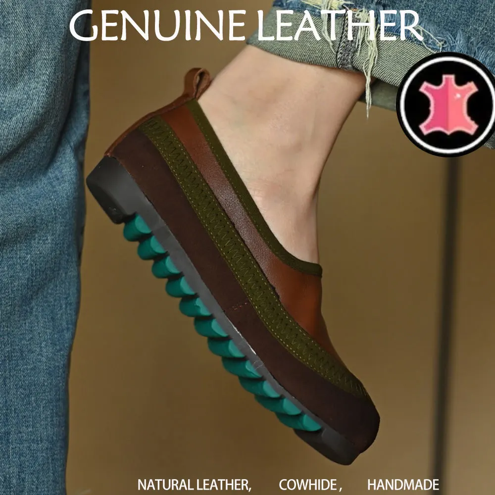 

Женские балетки-лоферы из натуральной кожи, без застежек, разноцветные, нарядные, ручной работы, в стиле ретро