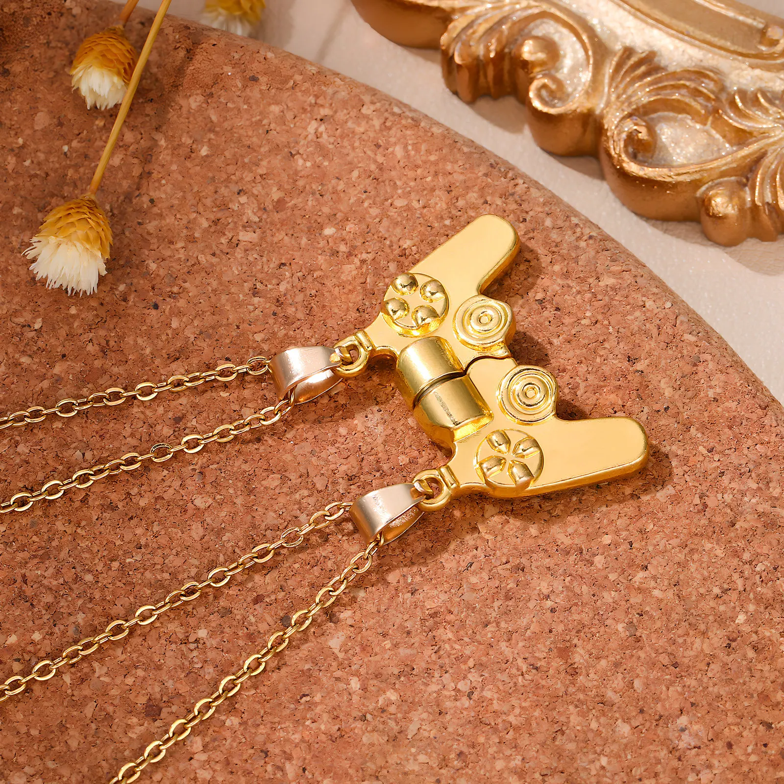 Couples Necklace Game Controller Style Alloy Material Adjustable Chain for Men Women Matching Friendship Jewelry