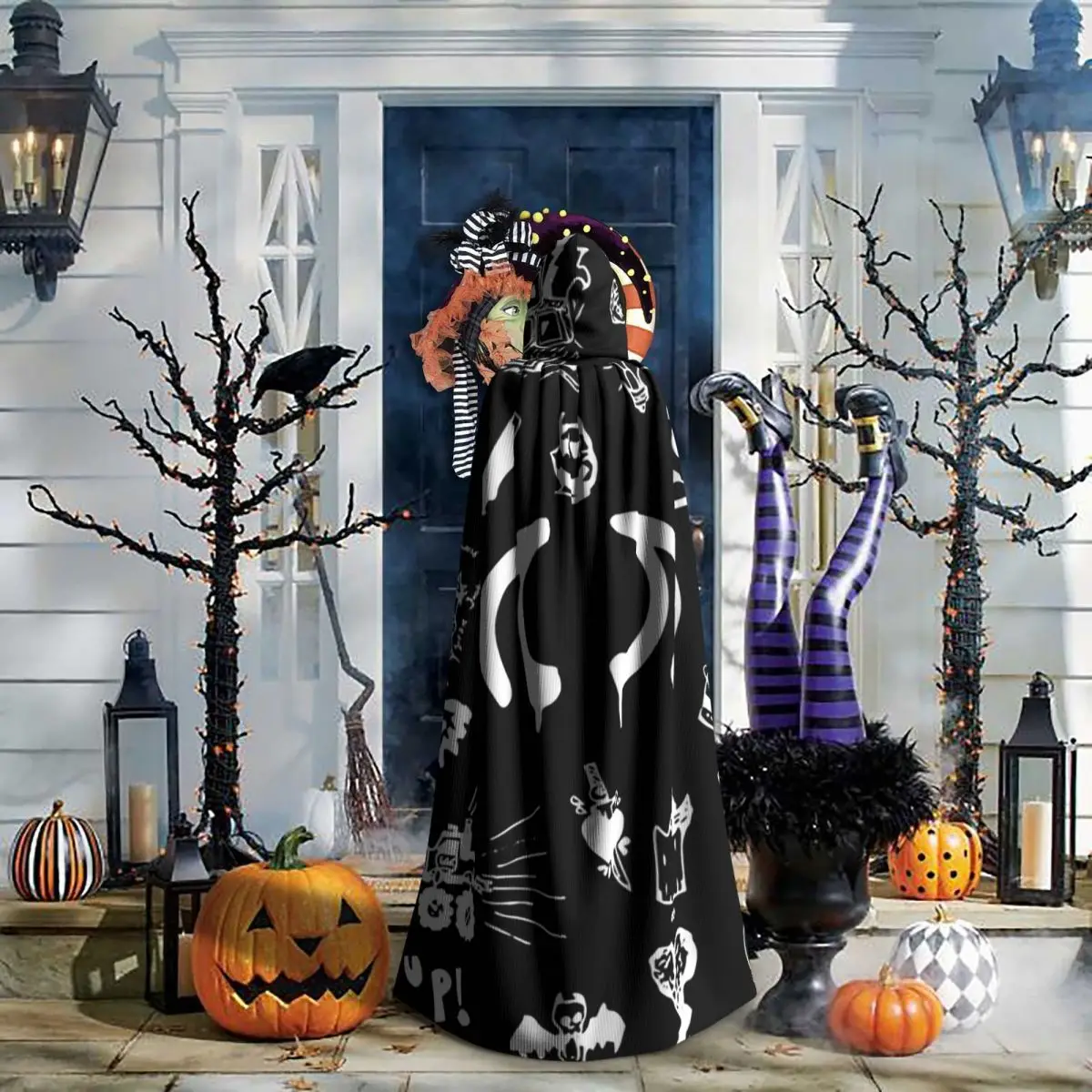 

Yungblud Drawings Tattoo Sheet Long Hooded Cloak Witch Medieval Costume Cosplay Cape HalloweenCoat Adult Unisex