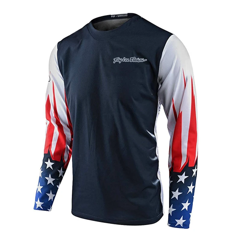 Free shipping MTB stars motorcycle mountain bike team downhill jersey off-road DH MX bike shirt off-road mountain bike suit