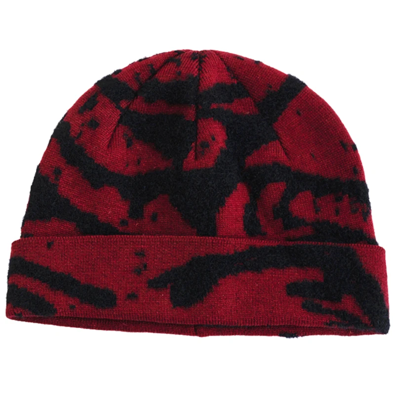 Neue Unisex Outdoor Skull Cap, modische geometrische Druckmuster, schicke Wintermützen im Seemannsstil für Herren und Damen, Herbst-Ski-Beanie-Mütze – Detail 19