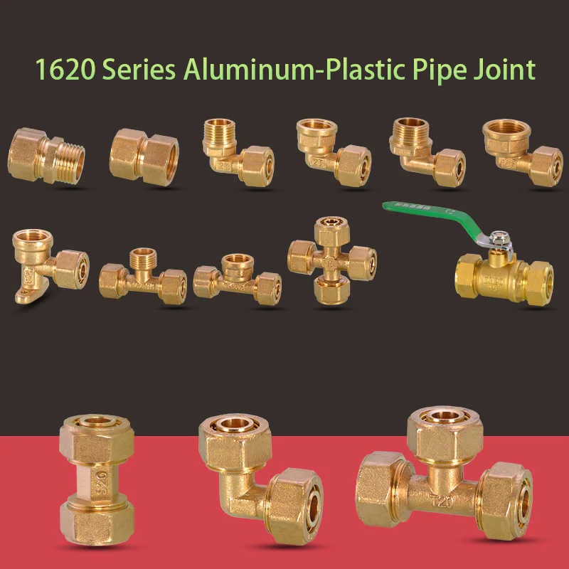 Aluminum Plastic Pipe Direct 1620 * 1/2IN Solar Water Heater Pipe Joint Accessories Outer Wire Pipe Fittings Tee Elbow