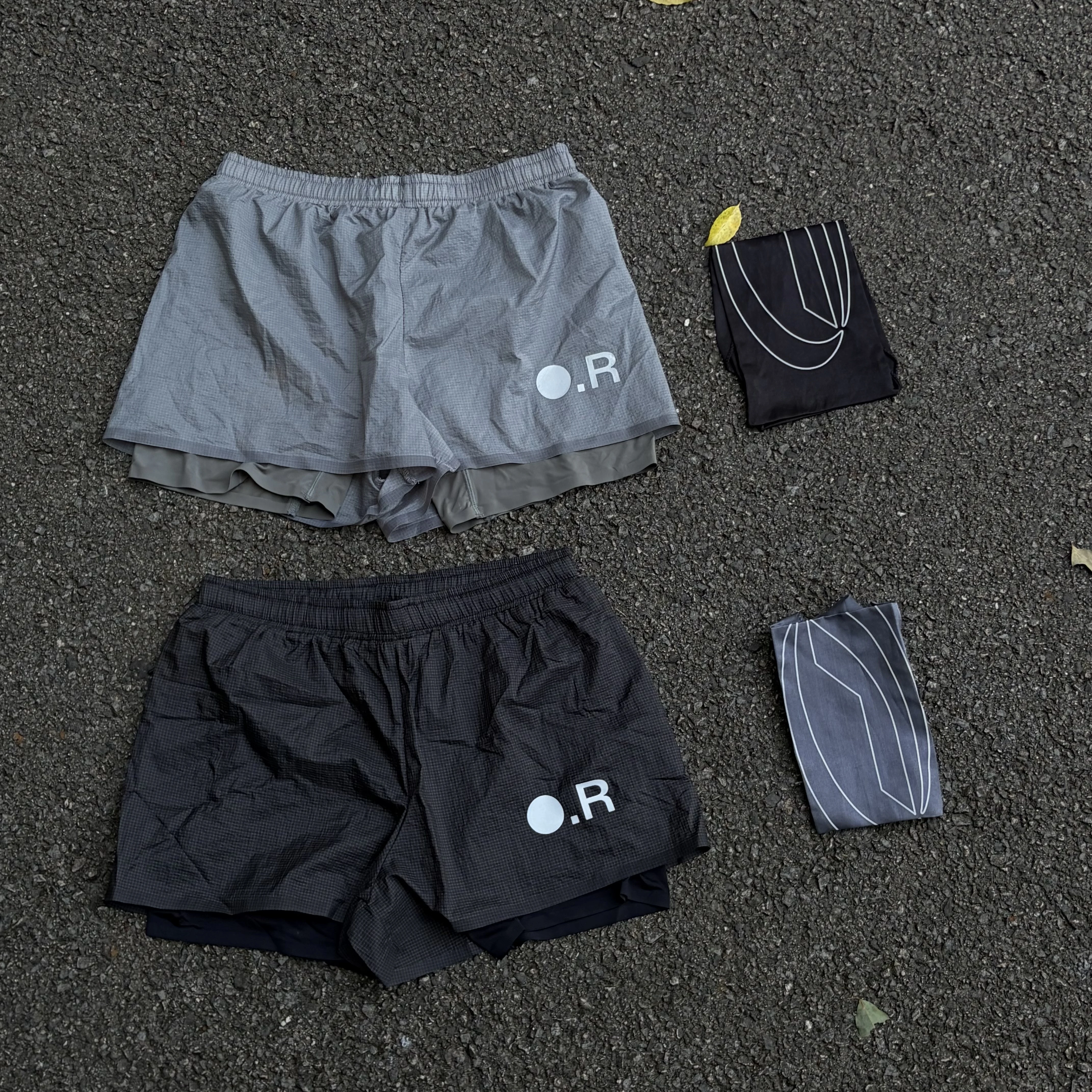 Optimistic Double Layer Compression Running Pants Quick Dry Moisture Wicking Breathable Athletic Tights for Workout Training
