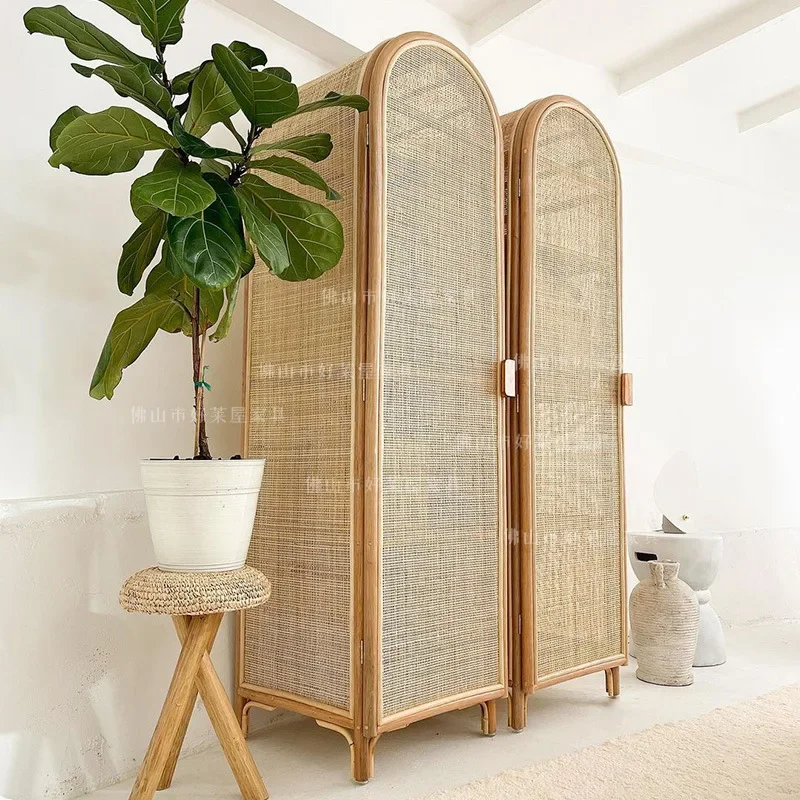 Nordic Vine Weaving Single Wardrobe, Homestay, Small Family Bedroom, Retro Japanese style Instagram Storage Cabinet