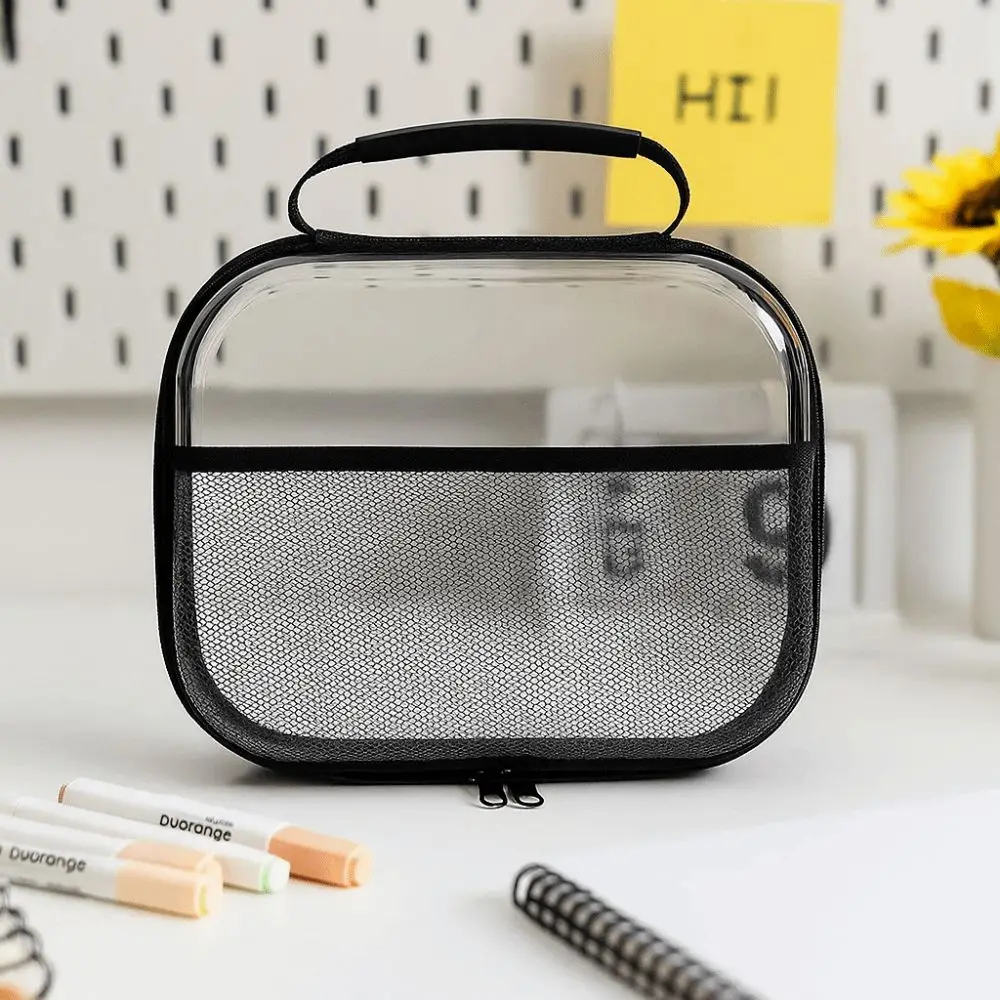 

Large Capacity PVC Transparent Mesh Storage Bag Zipper Bag Waterproof Makeup Storage Bag Portable Casual