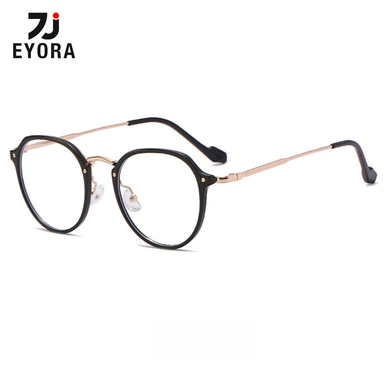 

EYORA Personalized TR90-Metal Oval Reading Glasses Anti Blue Light Myopia and Hyperopia Photochromic Prescription Eyewear Lens