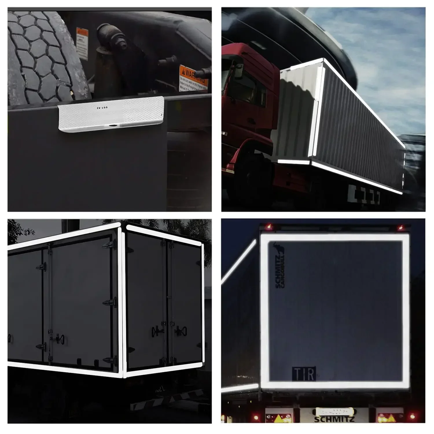 DOT-C2 1/2m Reflective Material Red White Green Tapes Waterproof Self-Adhesive Reflectors Safety Conspicuity Stickers For Cars