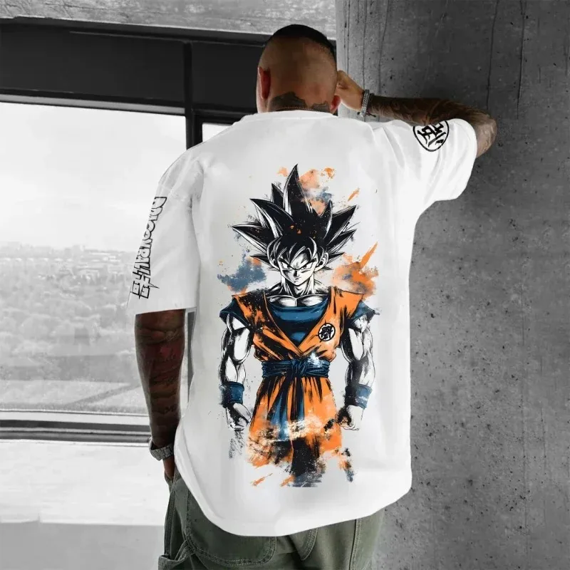 Herren 3D-gedrucktes T-Shirt Dragon Ball Wukong Japanischer Anime Passion Klassisches Porträt Mode High Street Neutral Harajuku Y2K