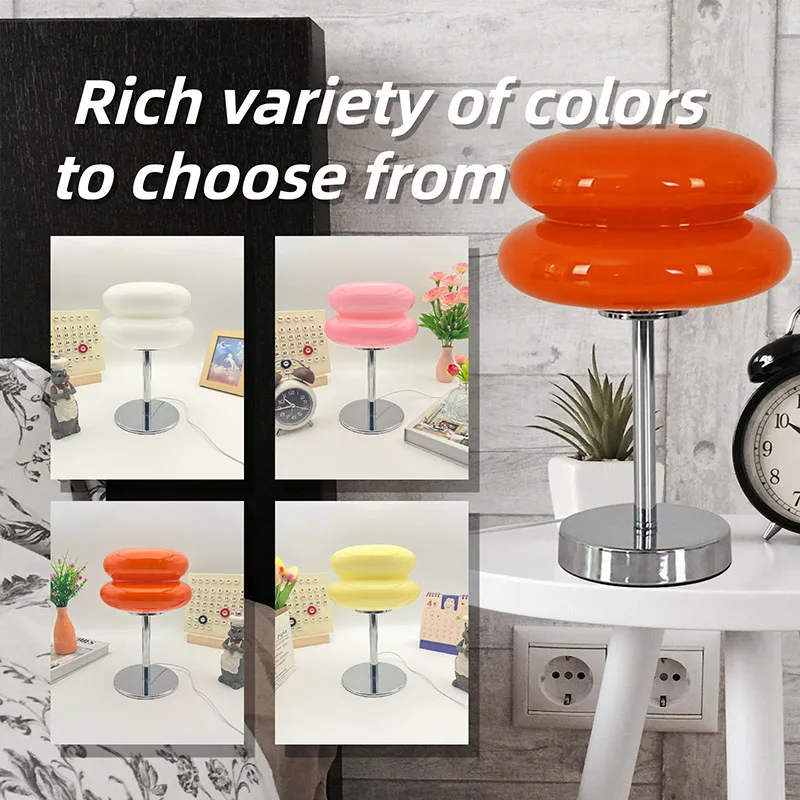 Macaron Glass Lamp Trichromatic Dimming Living Room Atmosphere Lamps Eye Protection Night Light Italien Designer Led Table Lamp