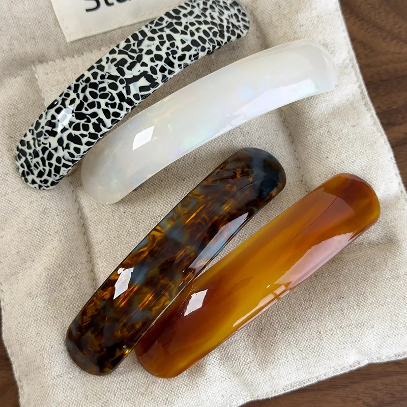 Forcine per capelli in acetato a forma di arco retrò Clip a molla Fermagli per capelli colorati per le donne Eleganti mollette squisite Accessori per capelli alla moda