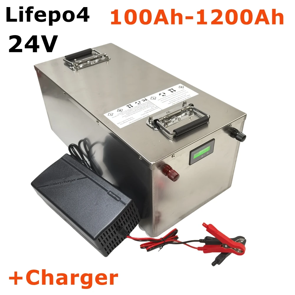batería Lifepo4 de 24V, 100Ah, 200Ah, 300Ah, 400Ah, 500Ah, 600Ah, 800Ah, 1200Ah, fosfato de hierro y litio para Sistema Solar RV
