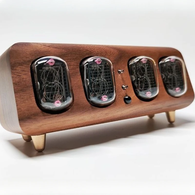 Solid wood Silent Table Clocks Retro Bluetooth Control Desk Ornaments Decoration Table Accessories Tube Table Clock Stylish