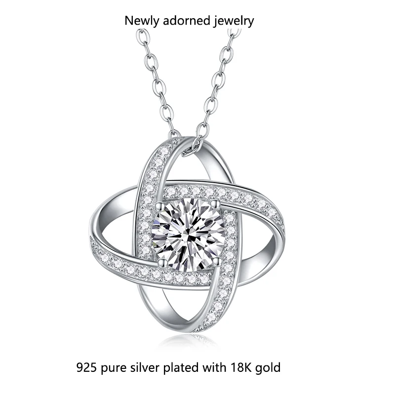 

Amazon Prime supplier S925 silver 1 carat moissanite pendant necklace for Europe and America cross-border