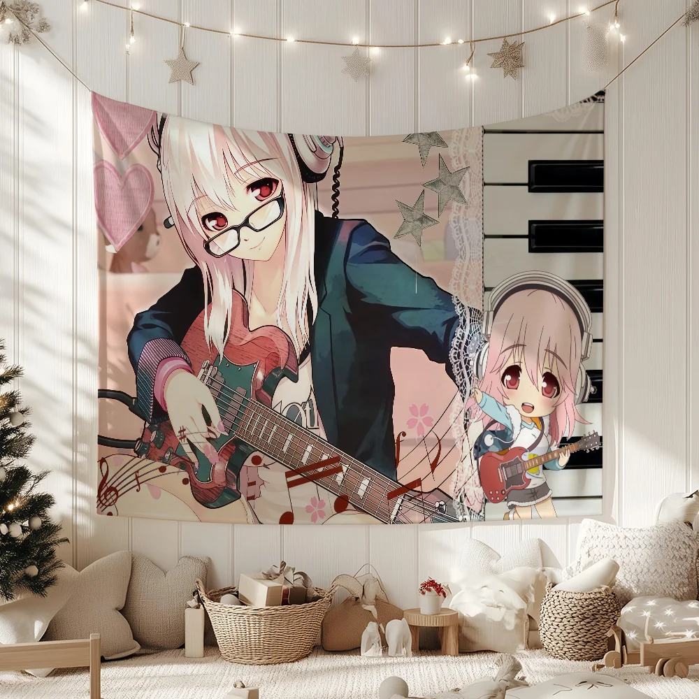 Singer Super S-Sonico-S flag For Garden Party Living Room Home Wall Decor Banner Bedroom Outdoor Tapestry