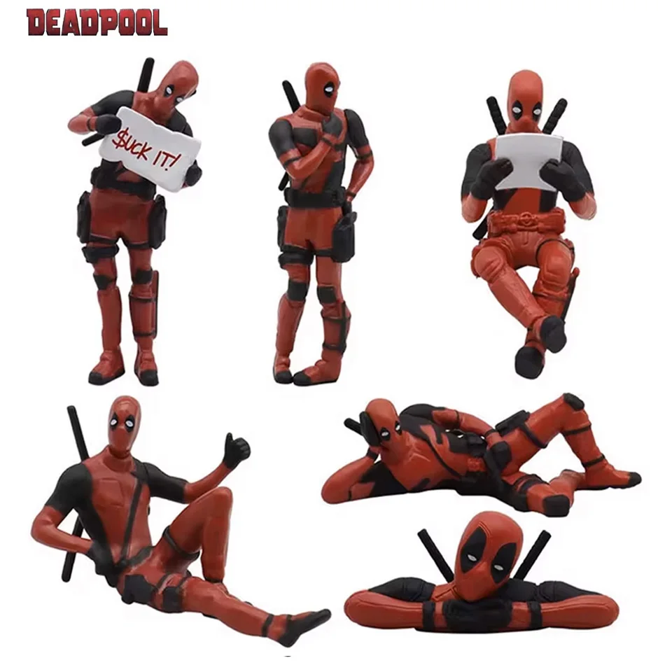 

6pcs Sitting Anime Figure Hero Doll Home Decoration Mini Figurine Car Interior Miniature Model Collection Figurine Kid Toy Gifts