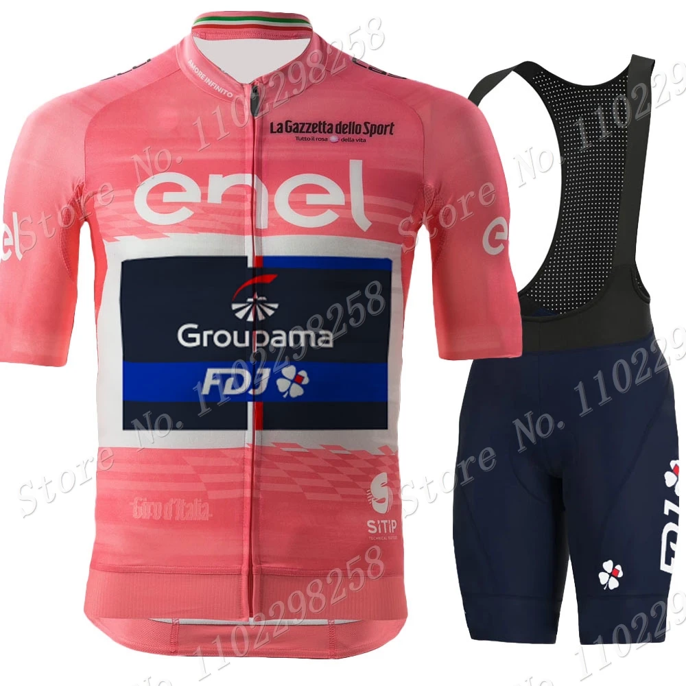 2023 Italy Tour FDJ Cycling Jersey Set Pink Team Summer short Clothing Road Bike Shirts Suit Bicycle Bib Shorts MTB Ropa