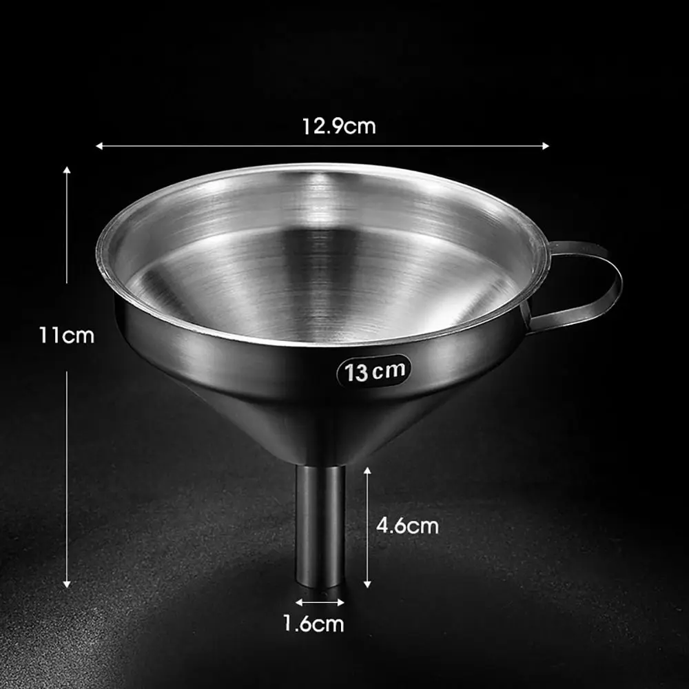 Wide Mouth Stainless Steel Funnel with Detachable Filter Spice Cooking Oil Filter Strainer Oil Spill Kitchen Tool Filter Funnel