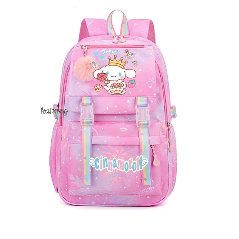 Mochila Sanrio Cinnamoroll para niños y niñas, morral escolar de gran capacidad, mochila de viaje, regalo