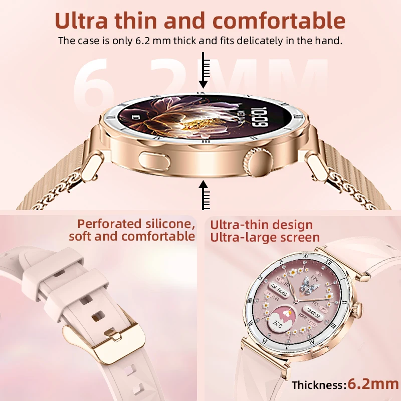 LIGE AMOLED Smart Watch Heart Rate Blood Oxygen Fashion Ladies Bracelet 2026 Bluetooth Call Always-On Display Smartwatch Women
