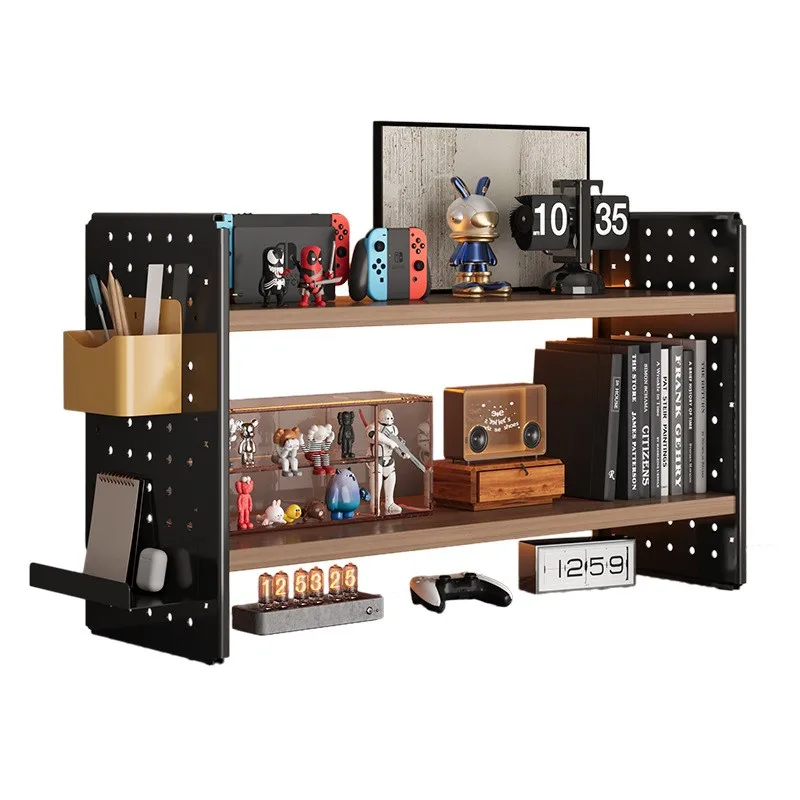 Desktop Computer Desk Storage Rack Home Gaming Room Office Organizing Shelf Student Desk Perforated Board