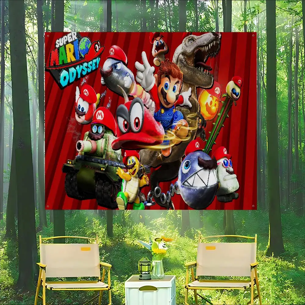 Super Game M-Marios Large Size Shop Art Promotion Advertising Booth Flag Hanging Banners