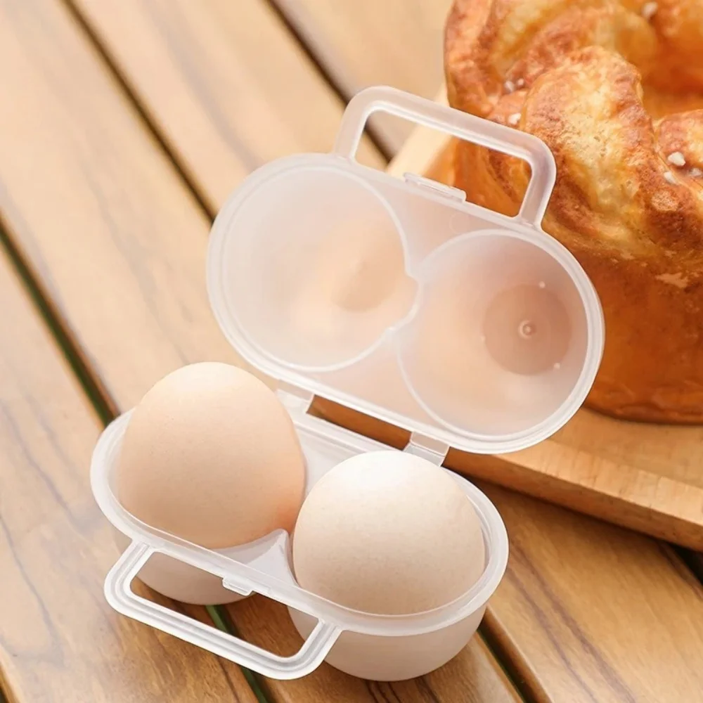 Portable Egg Box Dual Compartment Egg Storage Box Shock-absorbing Anti Drop Egg Loade Storage Plastic Camping Outdoor Containers