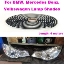 4M Headlamp Glue Black Butyl Rubber Glue Headlight Sealant Retrofit Reseal Hid Headlamps Taillight Shield Glue Waterproof Tapes