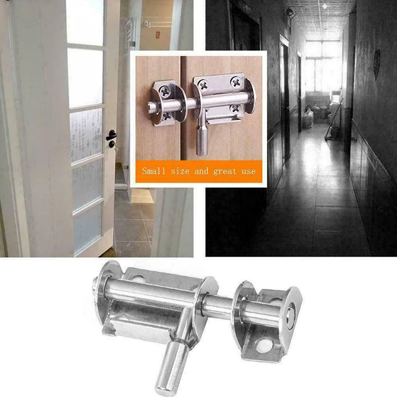 1pc Stainless Steel Door Latch Solid Sliding Bolts Latch Hasp Home Hardware Gate Safety Toilet Door Lock Hardware accessories