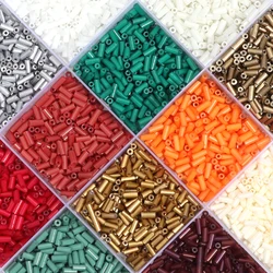 340/1700pcs 4mm Length Tupe Shape Seed Beads Glass Bead Loose Spacer Seed Beads For Jewelry Making DIY Earring Necklace Bracelet