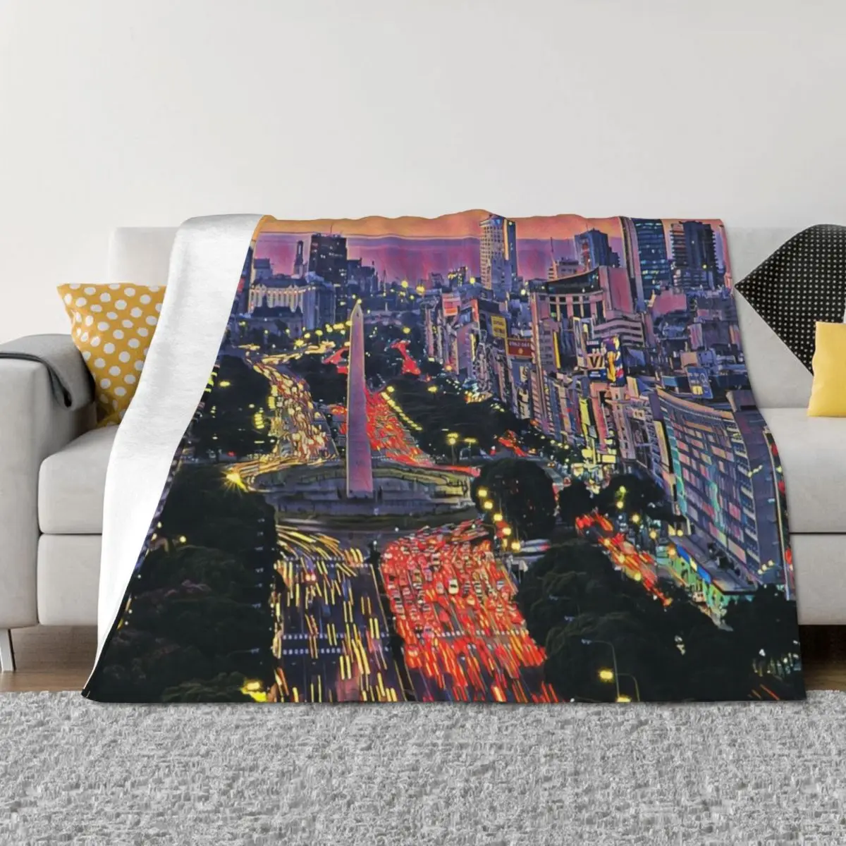 Одеяло Buenos Aires в ночью, одеяла для кровати, среды, дивана, одеяла, плед, одеяла Одеяло Buenos Aires в ночью, одеяла для кровати, среды, дивана, одеяла, плед, одеяла