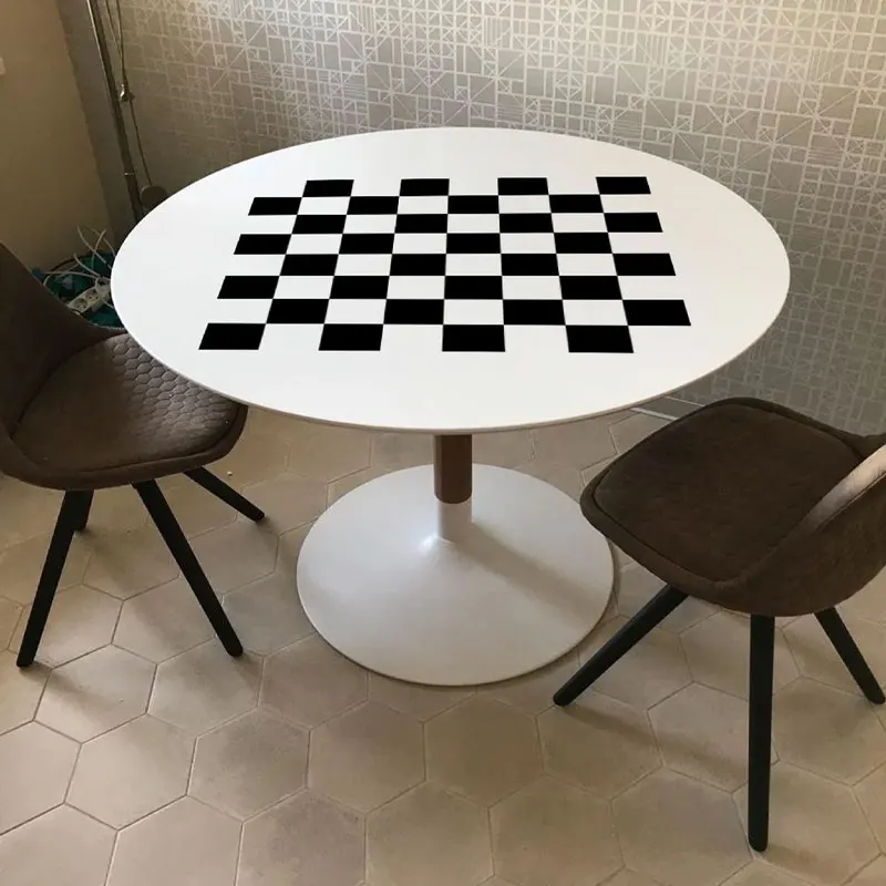 Chess and Checker Game Board Vinyl Decal, Table Sticker, Intellectual Game, Room Design Art Home Decor, Chess Player Gift Z624