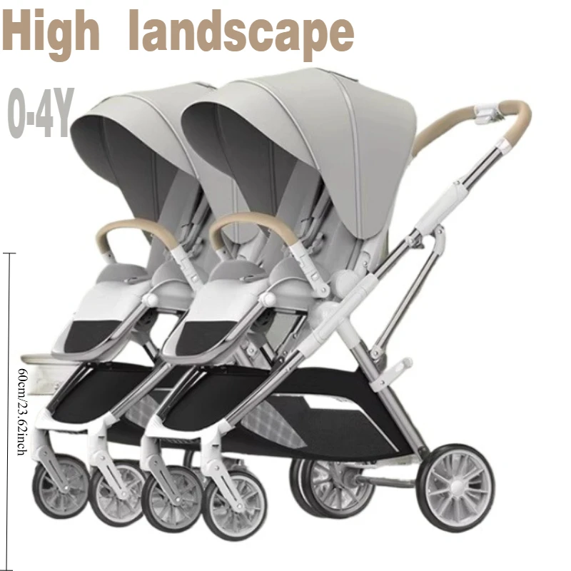 عربات الأطفال المزدوجة الجلوس والاستلقاء خفيفة الوزن قابلة للطي في اتجاهين وموسعة ومقسمة لأجننين التنين والعنقاء عربة أطفال متعددة