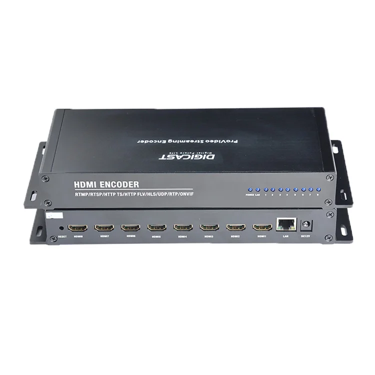 Encodeur vidéo HD MI Live H264 HD SRT HLS, 8 canaux