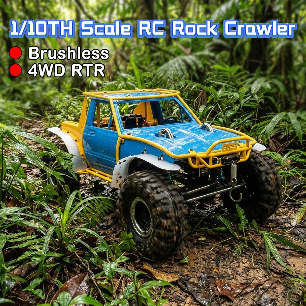 

D1RC RCRFC Rainforest Chariot Brushless 1/10 RC Electric Remote Control Model Car Metal Pipe Rack Crawler Adult Children's Toys