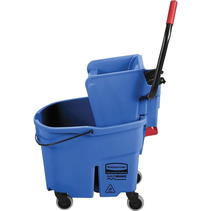 Imagem -02 - Rubbermaid-side-press Mop Balde e Espremedor Wavebrake 2.0 35 qt Azul Baldes Produtos Comerciais Fg7588888888blue