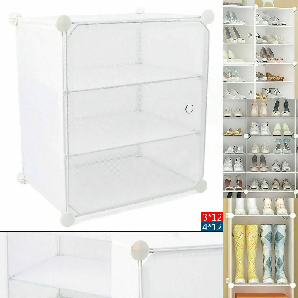 

12-Tier Shoe Rack Organizer Stackable Closet 96 Pairs Shoe Box Storage Cabinet