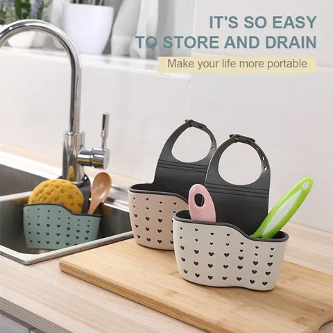 

Shelf Kitchen Sink Drain Basket Sponge Storage Bag Soap Organizer Dish Cloth Kitchen Supplies Bathroom Organizer