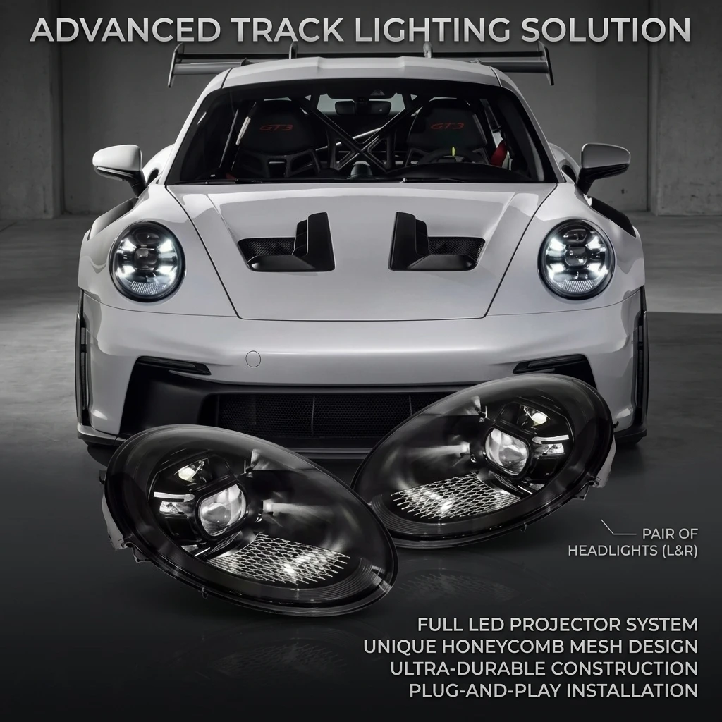Upgraded LED Headlights for Porsche 911 (2012–2018) 991 to 992 GT3 RS | Dynamic Sequential Signal Assembly