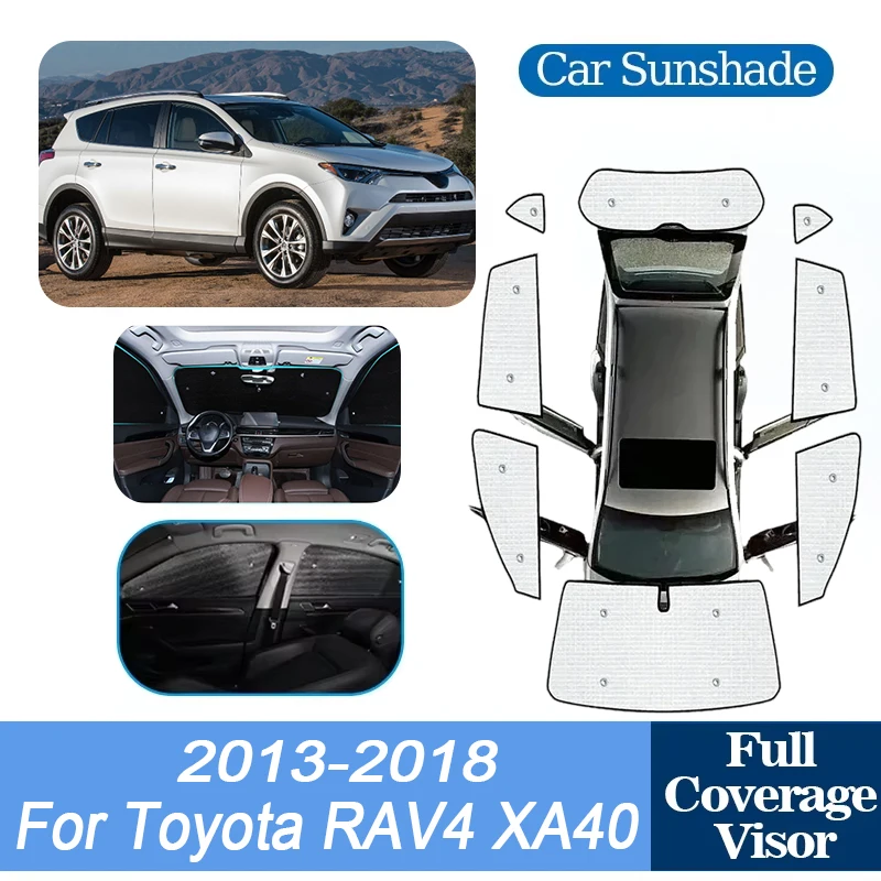 

For Toyota RAV4 Accessories XA40 MK4 2013-2018 Car Window Covers Aluminum Foil Sun Shades UV Protector Sun Parts Auto Accesorios