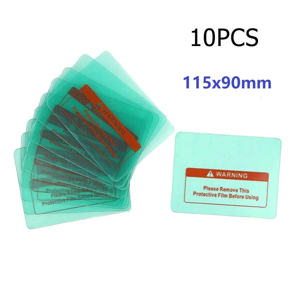 Imagem -04 - Substituição Clear pc Folha Protetora Escudo de Soldagem Capa Lente Protetor Placa para Capacete de Soldagem Máscara 115 mm x 90 mm 10 Peças