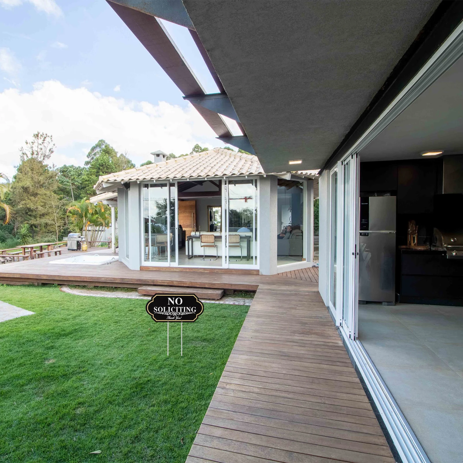 

No Soliciting Sign Aluminium Polite Outdoor Door Yard Front Door Window Office Privacy Warning Sign No Soliciting