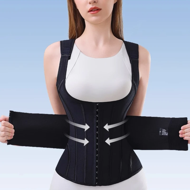 Body Shaper Shapewear Women Vest Tops Double Compression Waist Trainer Corset Adjustable Hook-eyes corset top gaine  lingerie